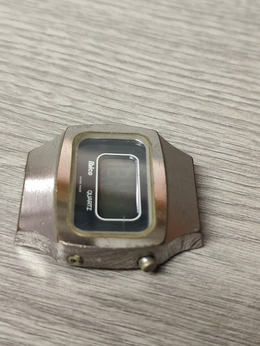 Cara de reloj para hombre Ibico LCD vintage sin probar rara coleccionable hecha en Suiza - Imagen 2 de 6