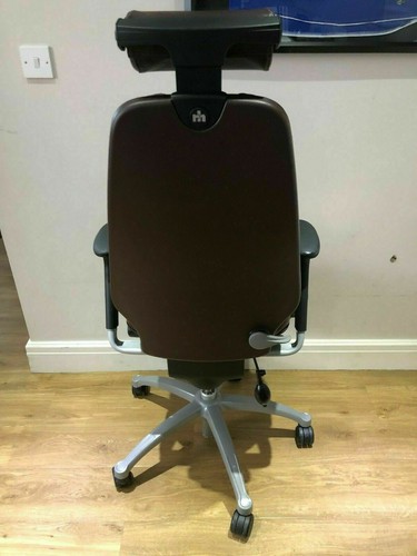 BROWN LEATHER RH400XL ELEGANCE FULLY ERGONOMIC OFFICE TASK CHAIRS - Picture 6 of 10