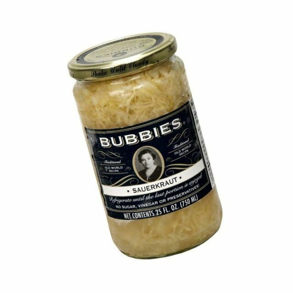 Bubbies Sauerkraut No Sugar Vinegar or Preservatives 25 Oz Pack of 2
