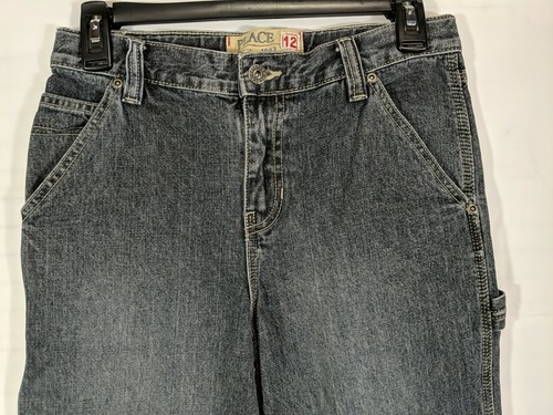 PLACE Boys Dark Wash Adjustable Waist Reg Fit Straight Leg Carpenter Jeans sz 12 - Picture 5 of 11