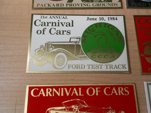 1980 1982-1988 Carnival of Cars Dash Plaque Lot of 8 Michigan MI Region CCCA  - Picture 5 of 10