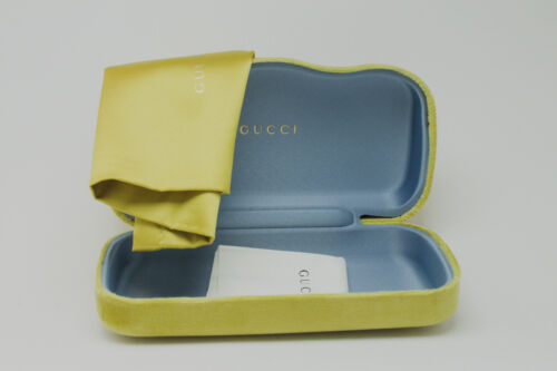 NUEVO GUCCI AMARILLO TERCIOPELO ESTUCHE GRANDE GAFAS GAFAS GAFAS GAFAS DE SOL ESTUCHE CON TELA - Imagen 6 de 6