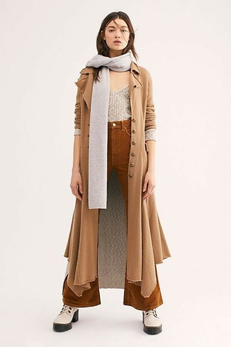 Free People NEW Bonanza FLARED Coat Duster Jacket Military style Medium - Picture 4 of 4
