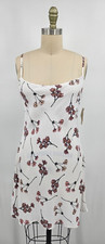 New Flynn Skye Molly Mini Dress Womens L White Floral Slip Summer