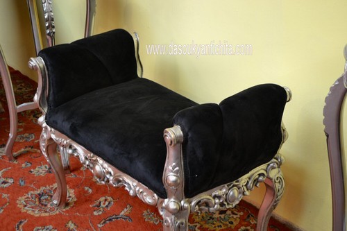 Panchetta-poltroncina argentata stile Barocco - Foto 5 di 10