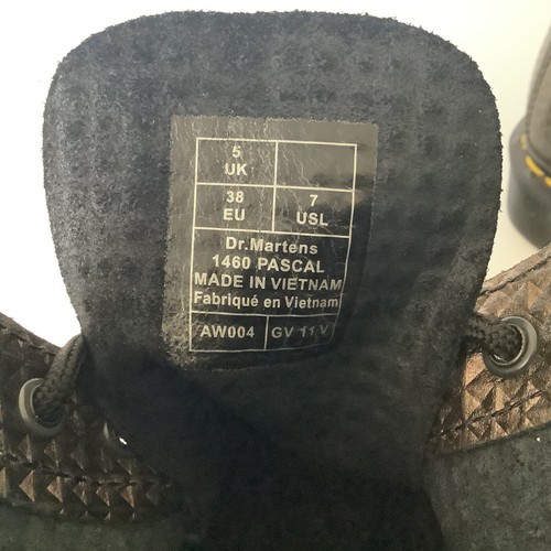 Dr. Martens 1460 Pascal Stud Emboss Gunmetal Leather Boots Womens Size 7 - Picture 10 of 11