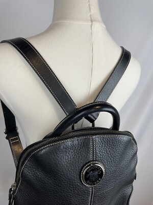 VINTAGE DOONEY AND BOURKE Black Pebbled Leather Medium Backpack