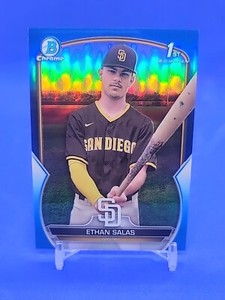2023 Bowman Chrome Ethan Salas 1st True Blue Refractor /150