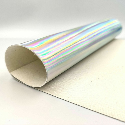 Iridescent Holographic Rainbow Laser PU Leatherette Fabric Hair Bow Earring DIY - Picture 5 of 15