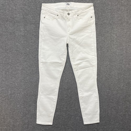 PAIGE Womens Jeans White Verdugo Ankle Stretch Size 30  30Wx27L White Denim Jean