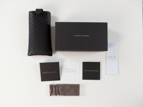 BOTTEGA VENETA black acetate & gold metal cat eye sunglasses authentic NWT - Picture 10 of 10