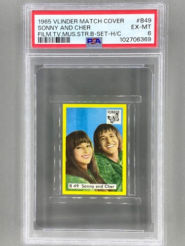 1965 Vlinder #B49 Sonny and Cher Match Cover H/C PSA 6 Pop 1 (Music) - Bild 4 von 4