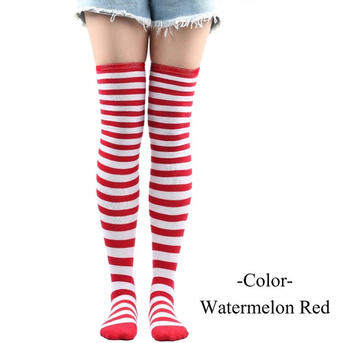Christmas High Long Socks Over Knee Stripe Sock Christmas Cosplay Party Costumes - Picture 21 of 69
