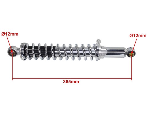 Federbeine Stoßdämpfer Ø 12x12x365mm MZ ETZ TS 150 250 Hinten mit Verstellhebel - Bild 4 von 7