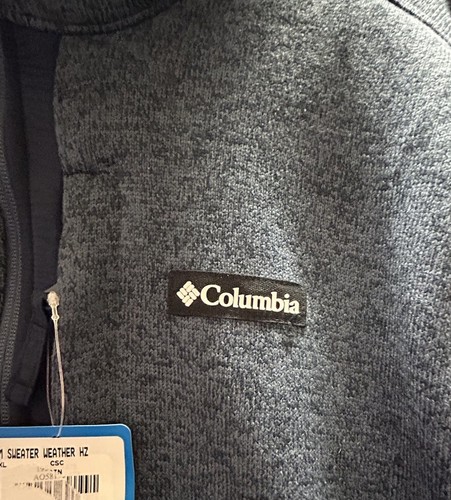 NEW Men's Columbia XL Sweater Weather Half Zip Pullover Gray Blue Weather HZ - Picture 3 of 7