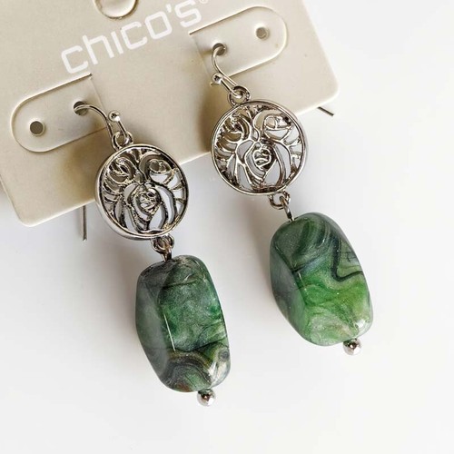 New Chicos Resin Beads Drop Earrings Gift Fashion Women Party Holiday Jewelry - Picture 2 of 3