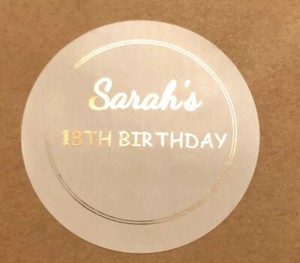 Personalised SILVER Birthday Party Sweet Bag Stickers 18TH 21ST 30TH FOILED