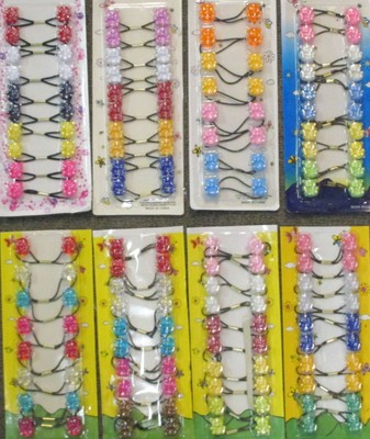 PLASTIC MADE,RUBBER ELASTIC--339A BEAR SHAPE-GIRL/'S HAIR PONYTAIL HOLDER