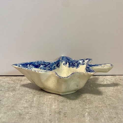 Antiguo plato de pepinillo Spode transferencia temprana perla mercancía patrón sauce hoja años 1790 6" - Imagen 9 de 16