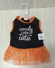 Candy Corn Cutie S small dog dress skirted tank dress  Dog Clothes Halloween