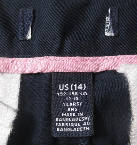 LANDS END Navy School Uniform Plain Front Chino Pants Girls 14 INSEAM 25" *NEW* - Picture 7 of 7