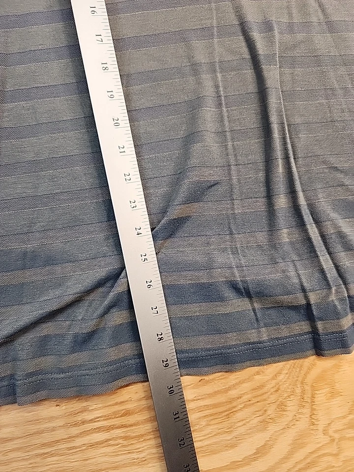 Ben Hogan Trophy Club Logo Gray Striped Golf Polo Shirt Mens XL Lightweight Cott - Image 3 of 4