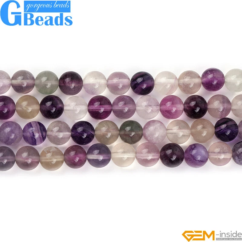 Натуральные флюоритовые кварцевые бусины для изготовления ювелирных изделий 15 дюймов нити полудрагоценные 15 дюймов - Изображение 3 из 4