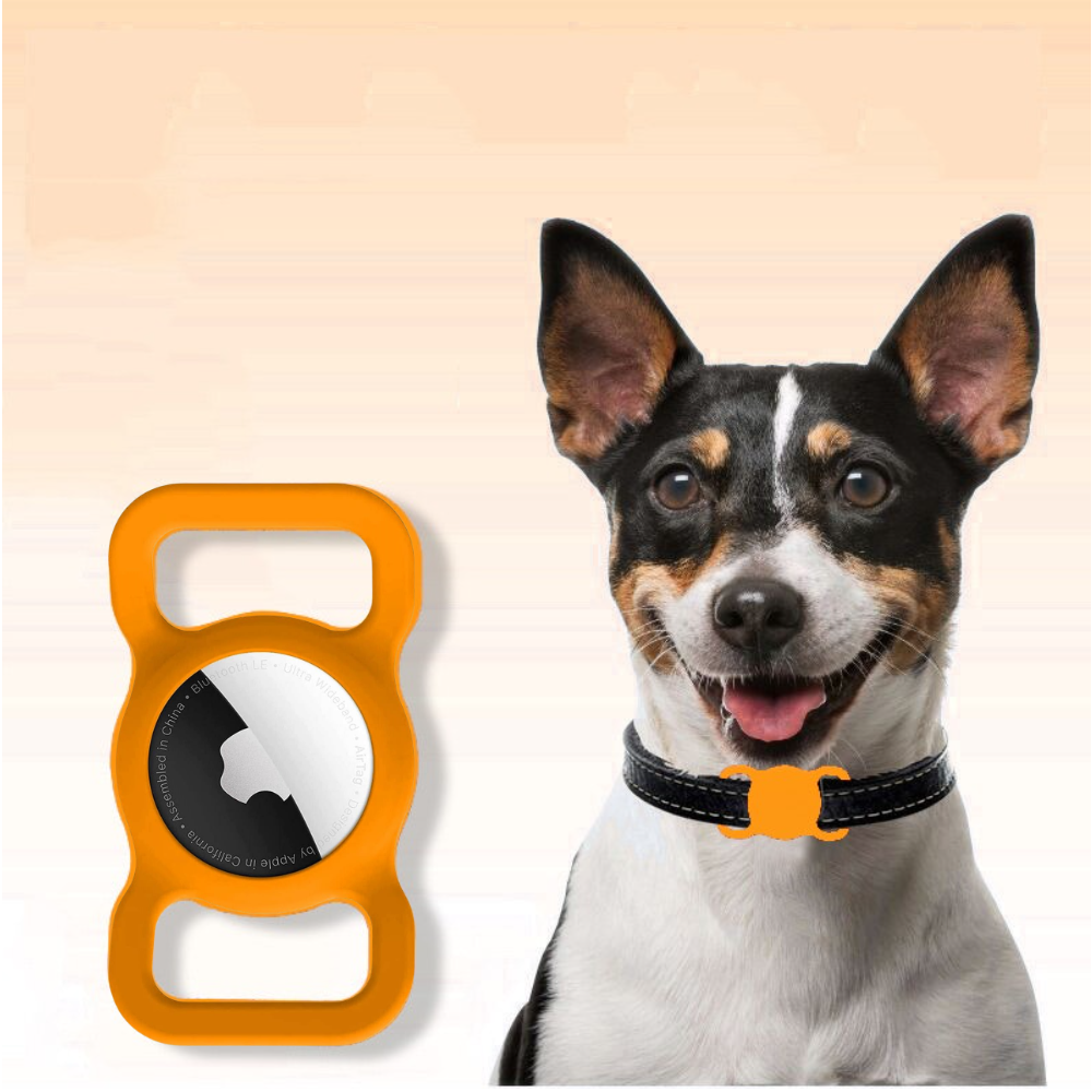 Airtag holder for cat or dog collar (Orange) Silicone