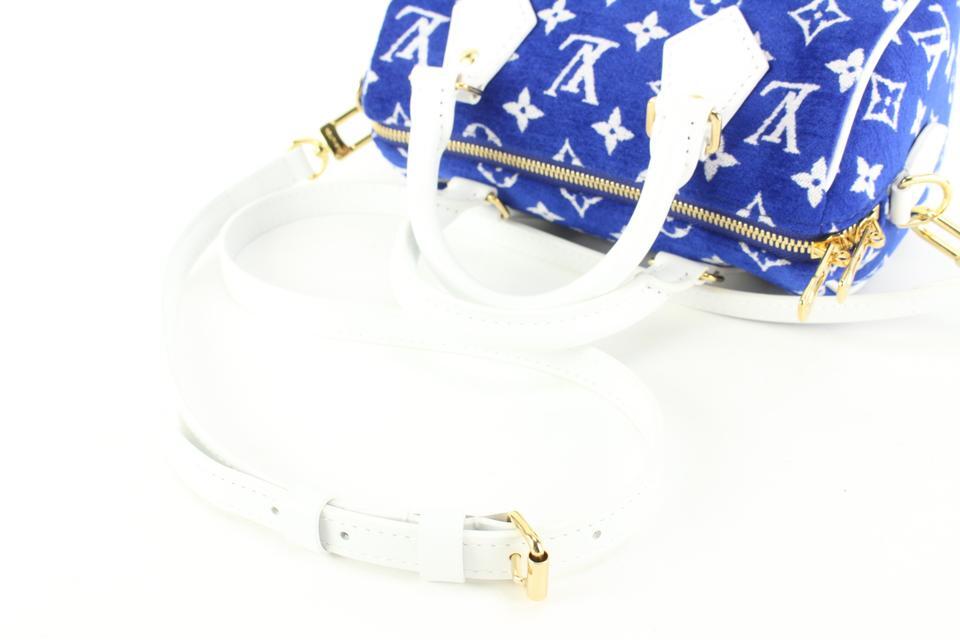 Louis Vuitton LV x KY Speedy Bandouliere 20 Blue/White in Embossed