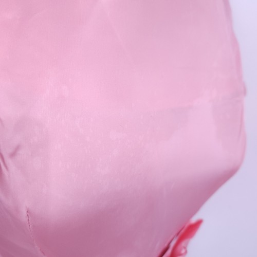 Barbie Pink Maxi Dress Ladies S Satin Pleated Skirt Bow Prom Evening 60s Vintage - Foto 9 di 21