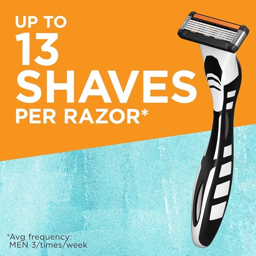 Refillable Razors for Men, 5 Blade, 1 Handle & 7 Cartridges, 8pc Kit - Picture 9 of 9