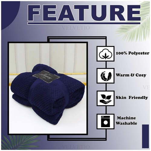 LUXURY POPCORN WAFFLE BLANKET FLEECE TRAVEL THROW SOFA BED WARM COSY EXTRA LARGE - Picture 106 of 195