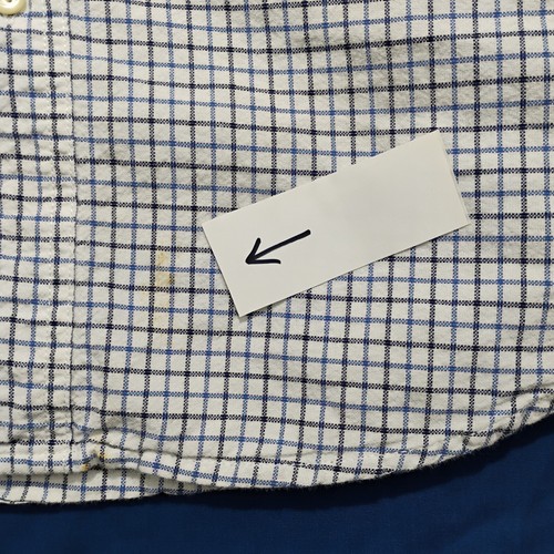 Chaps Flannel Shirt M Long Sleeve White Plaid Button Down with Pocket and Logo - Picture 5 of 7