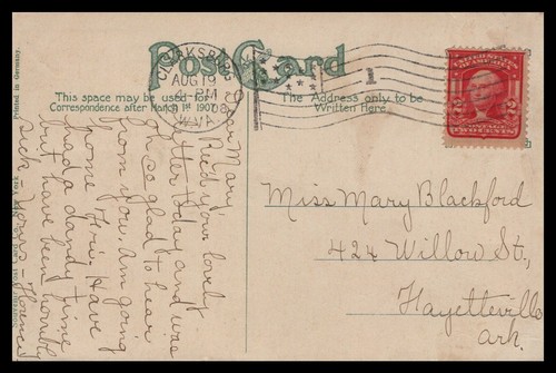 VIEW VALLEY, CLARKSBURG WEST VIRGINIA, de noche, pieza de recuerdo tintada a mano, 1908 - Imagen 2 de 2