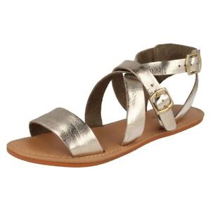 Leather Collection F0924 da donna color oro 100% PELLE Sandali con cinturino Leather Collection F0924 da donna color oro 100% PELLE Sandali con cinturino