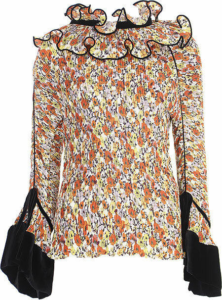 NWT Tory Burch Runway Pleated Ruffle Blouse With Removable