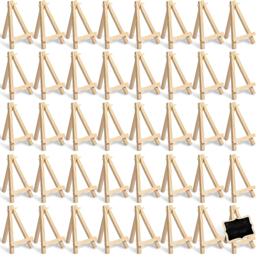 Yalikop 40 Pack 5 Inch Mini Wood Easel Stand Mini Wood Display Easel Wooden Trip - Picture 10 of 12