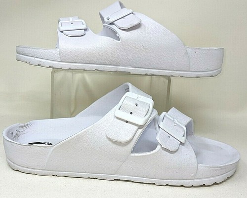 O'Rageous Women's 2 Buckle Slide Sandals - WHITE - Size 8 - Picture 1 of 3