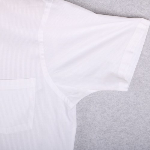 Vane Heusen White Sateen Stripe Wrinkle Free Short Sleeve Dress Shirt Men 16 - Picture 4 of 8