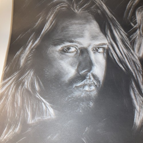 VTG Metallica Print 20x24 Charcoal Artist Bradford John Salamon Unframed (NEW) - Picture 7 of 9
