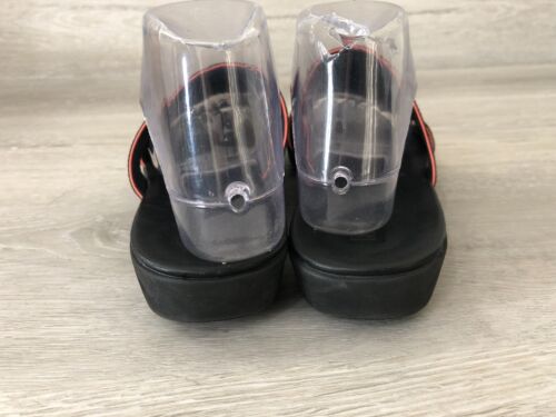 Fitflop Damen Sandale 8 schwarz Leder Slipper offene Zehenpartie Bindung Slide Komfort - Bild 3 von 7