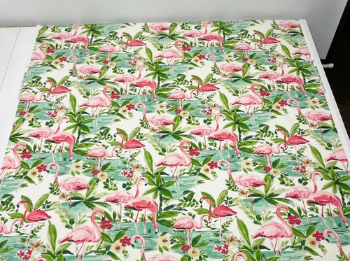 WAVERLY FLORIDIAN FLAMINGO IN BLOOM TROPICAL TOILE MULTIUSE FABRIC BY YARD 54"W - Picture 4 of 6