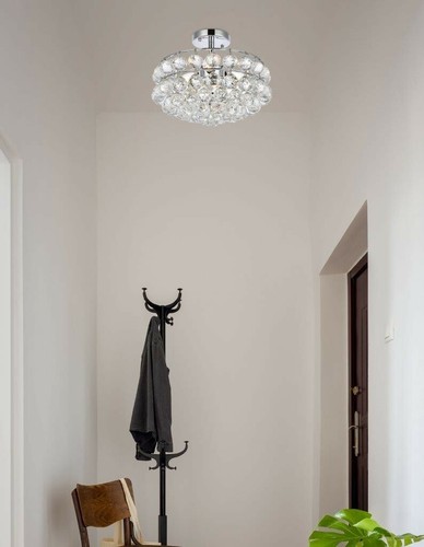 Crystal Chandelier Flush Mount Light Chrome Kitchen Living Dining Room Bedroom - Picture 4 of 9