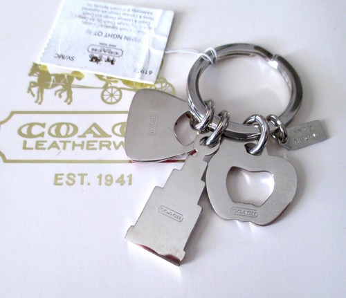Portachiavi portachiavi nuovo con etichette Coach strass NYC Apple Fashion Night Out - Foto 5 di 6