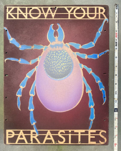 Know Your Parasites Tick Painted Masonite Wood Sign Home Farm Camp Decor Garden - Picture 3 of 5