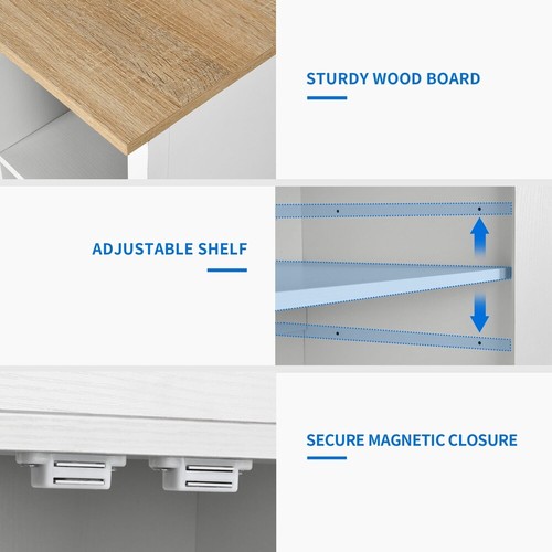 Rolling Kitchen Cart W/ Storage Shelves Spice Rack Adjustable Drawers Wheels New - Picture 4 of 7
