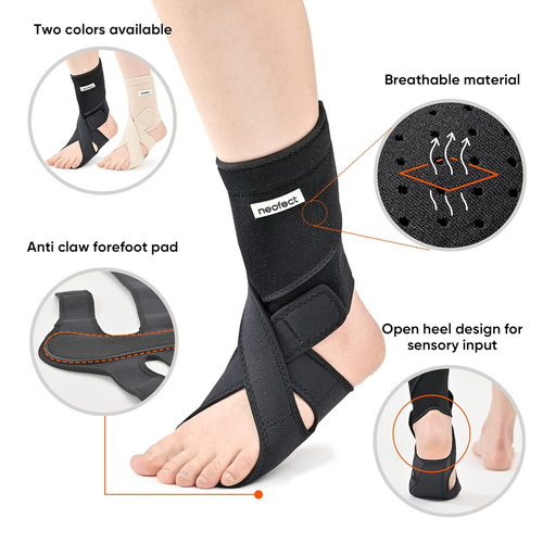 Neofect Drop Foot R Brace - Breathable Neoprene - 1-Hand Adjustable Ankle Strap - Picture 13 of 15