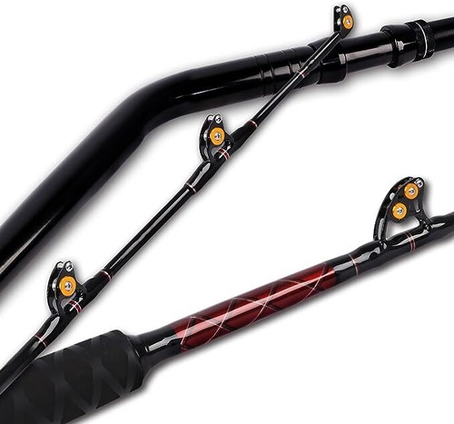 Saltwater Trolling Rod Offshore Big Game Boat Fishing Pole w Roller Guides Heavy - Picture 6 of 16