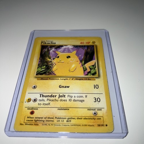 Pokemon Pikachu Yellow Cheeks LP-NM Base Set Card 58/102 - Picture 1 of 2