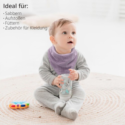 Multifunktionale Baby-Lätzchen aus Musselin - 100% Baumwolle, Waschmaschinenfest - Bild 8 von 10